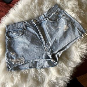 Reformation surplus distressed jean shorts 31